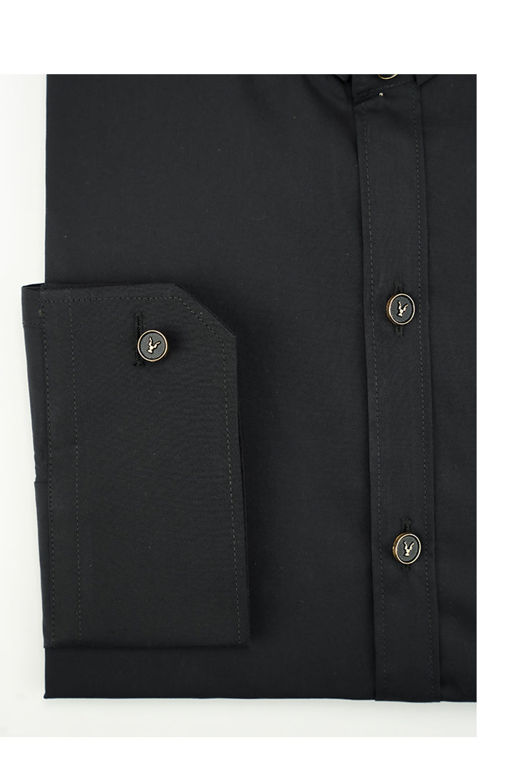 BLACK EMBROIDERED SHIRT Semi Formal HumayunAlamgir