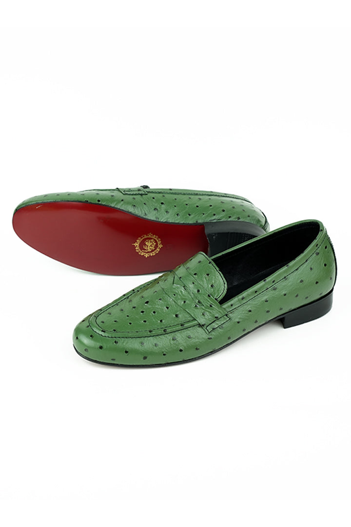 OLIVE GREEN MILD LOAFERS Shoes humyaunalamgir