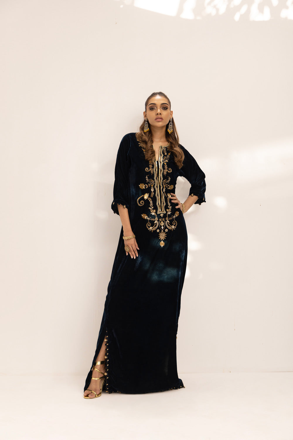 Teal Green Kaftan Clothing Humayun Alamgir