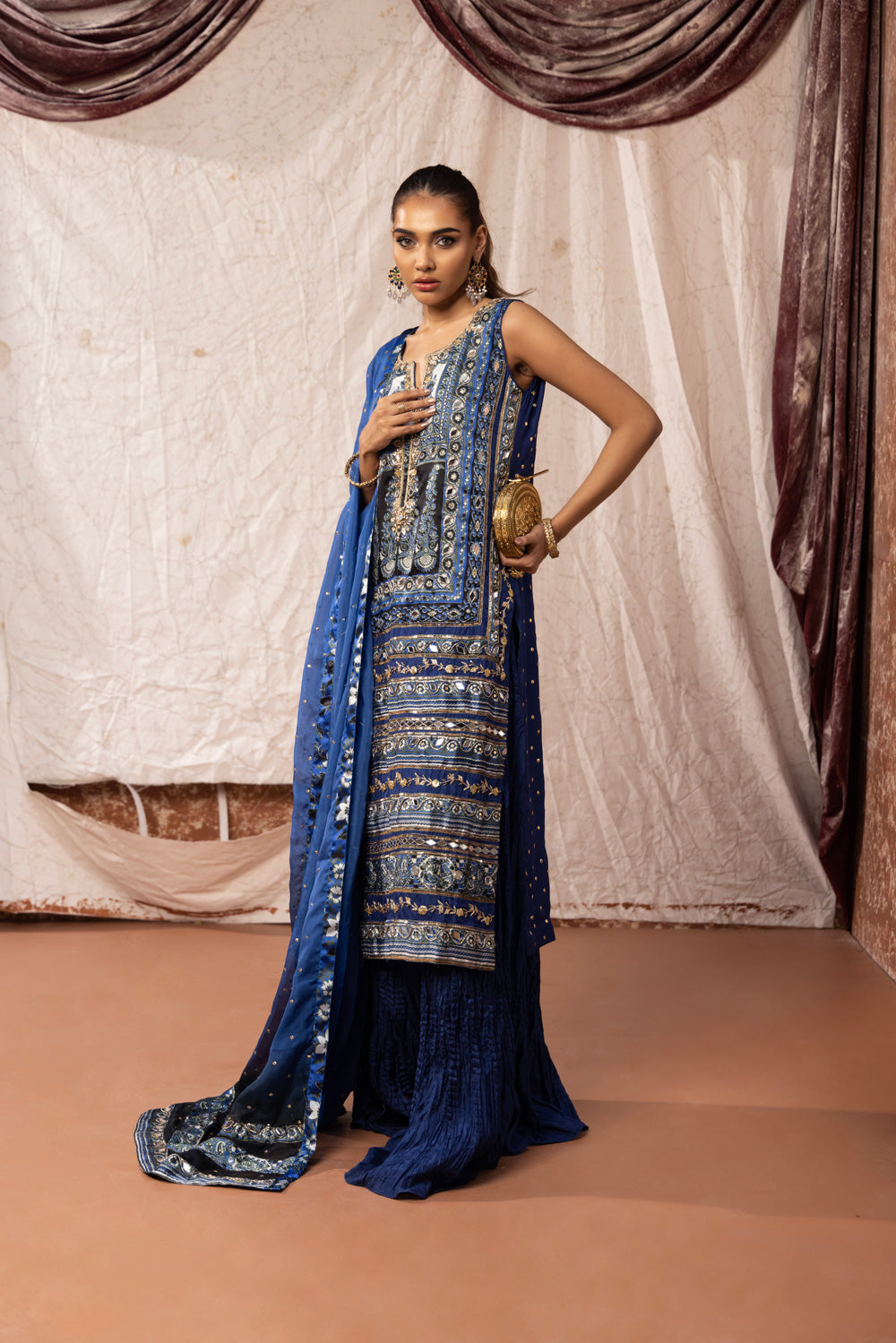 Afraa Shirt with Crush Pants Clothing Humayun Alamgir