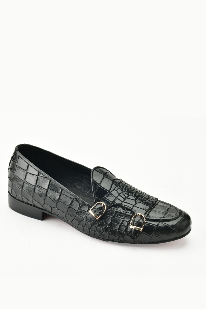 Black Texture D-Monk Shoes Shoes humyaunalamgir 40