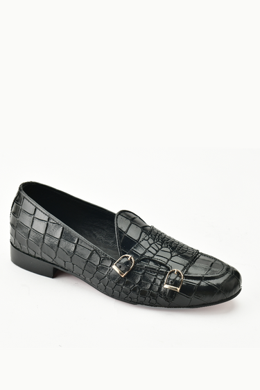 Black Texture  D-Monk Shoes