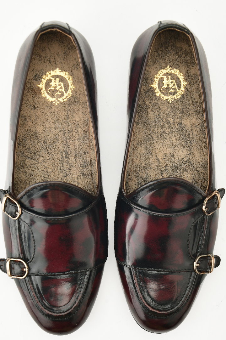 Maroon D-Monk Shoes Shoes humyaunalamgir
