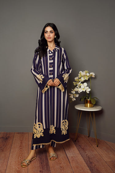 Blue Stripes HumayunAlamgir XS 2 Piece