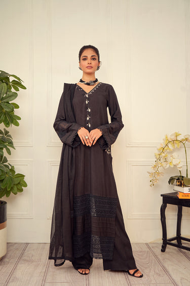 Chattai Black Humayun Alamgir XS 3 Piece
