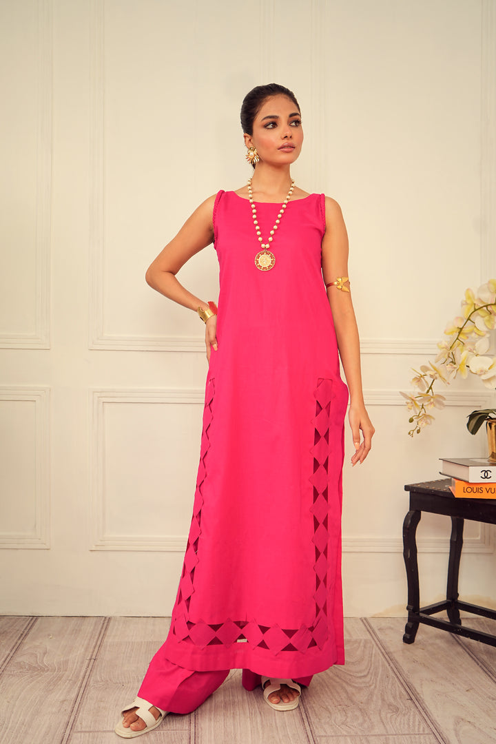 Hot Pink Two Piece HumayunAlamgir XS 2 Piece