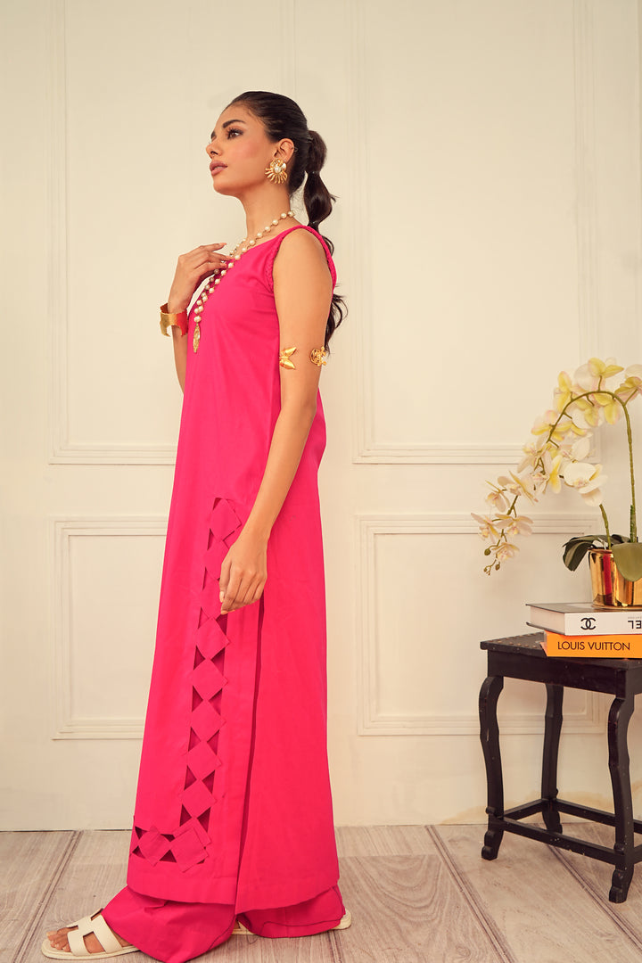 Hot Pink Two Piece HumayunAlamgir