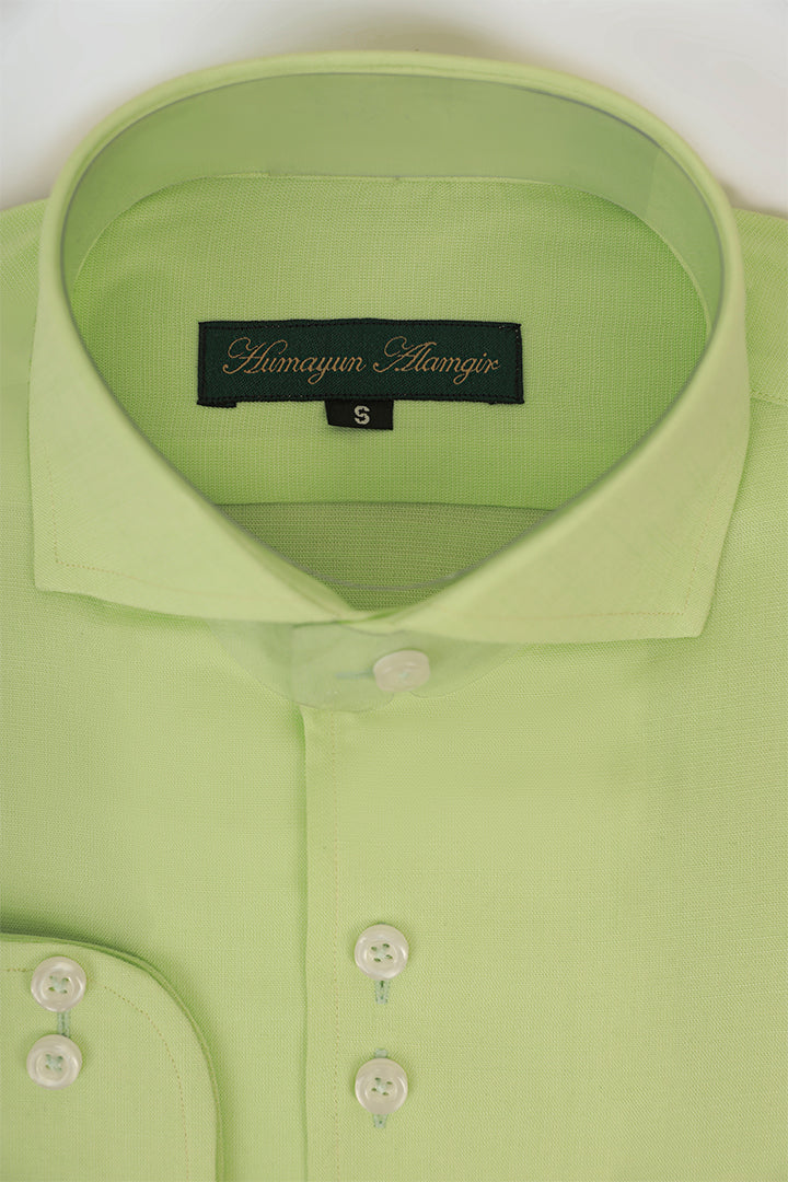 pistachio green linen Shirt Humayunalamgir