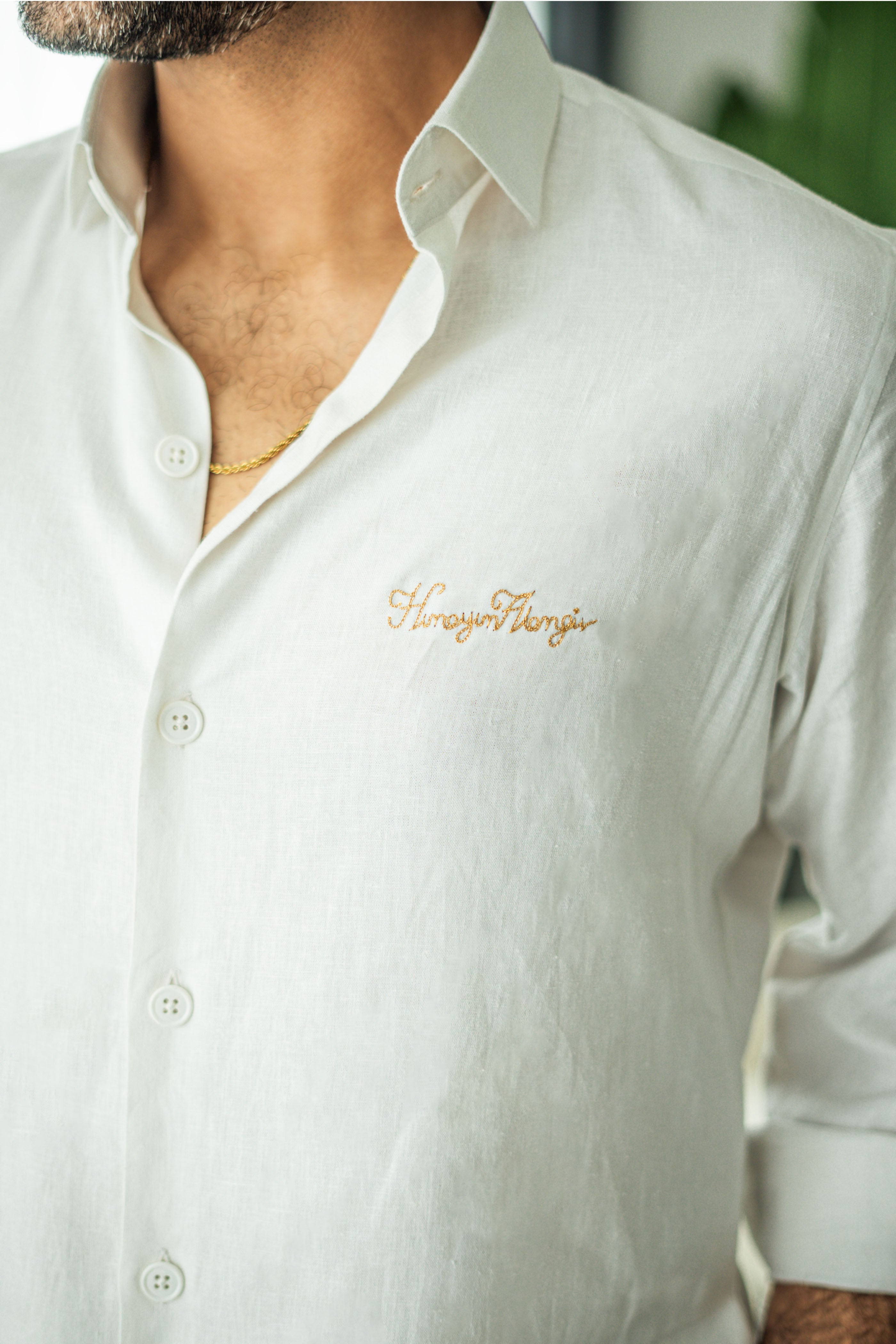 White Linen Co-rd Set Casual Humayun Alamgir