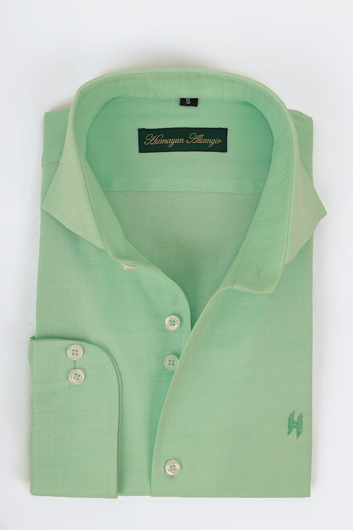 Mint green Linen shirt Humayunalamgir