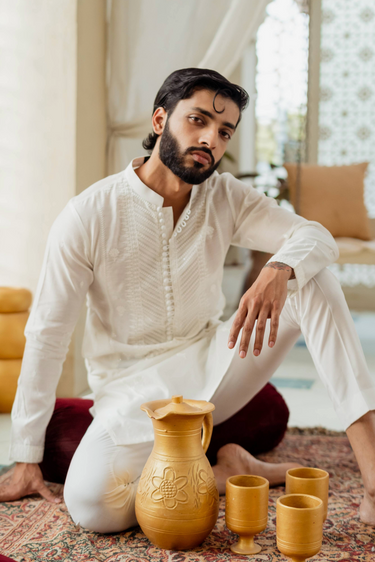 "AKSHAR" White Kurta Pajama