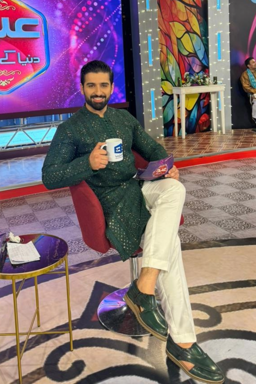 Green Sequence Kurta Pajama HumayunAlamgir