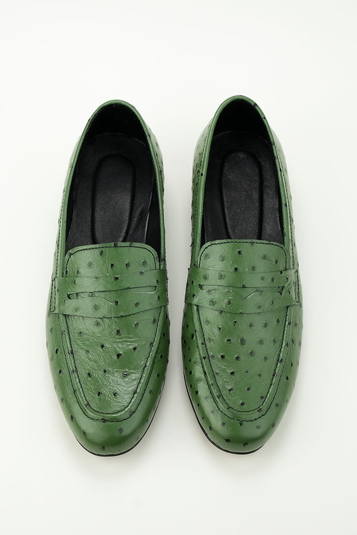 OLIVE GREEN MILD LOAFERS Shoes humyaunalamgir