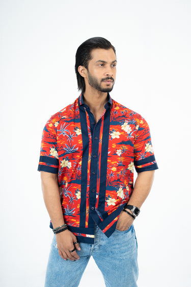 ORANGE MULTI COLOUR SHIRT