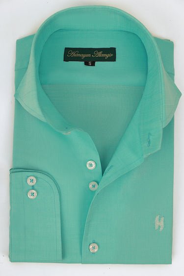 Aqua Green Linen Shirt