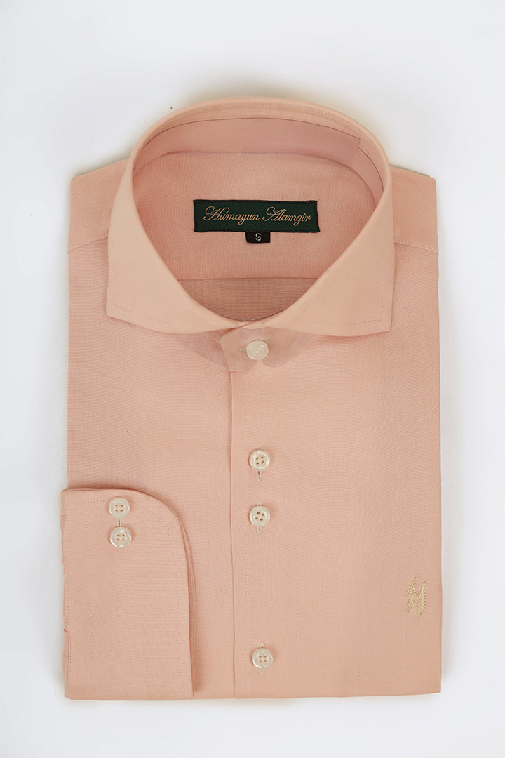 Peach Linen Shirt Humayunalamgir