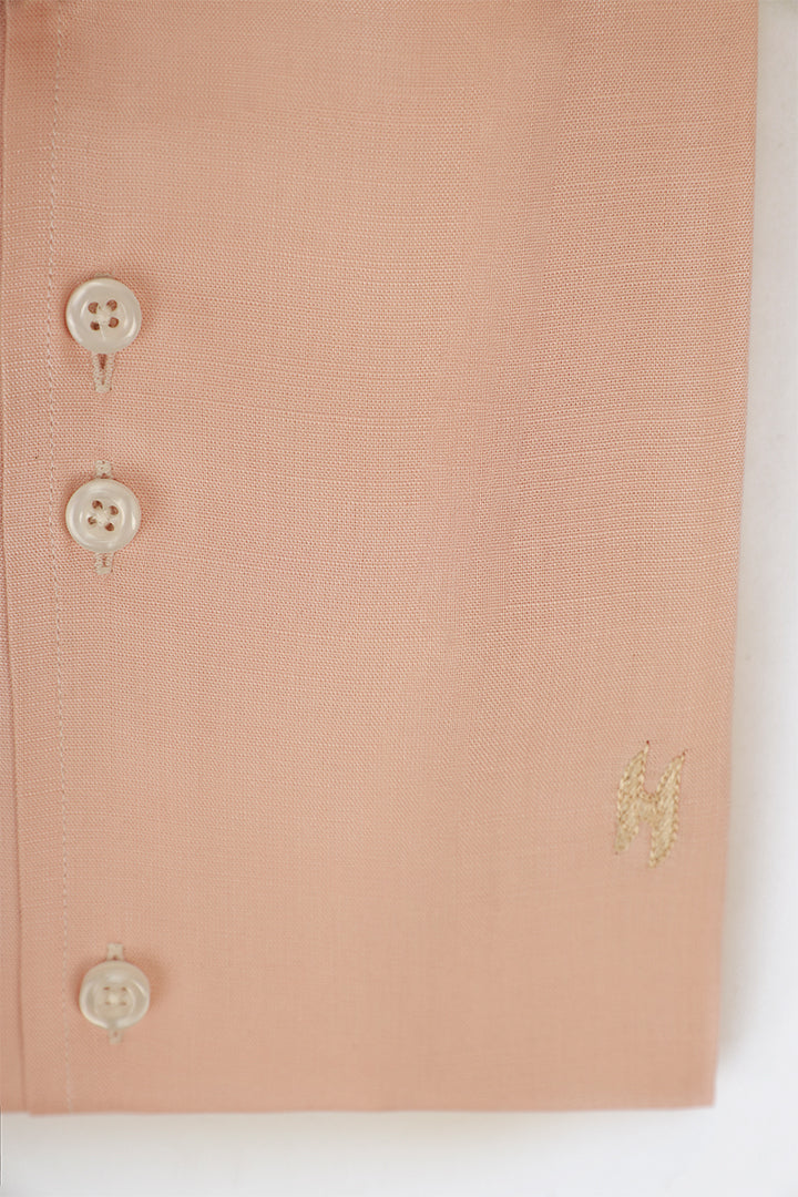 Peach Linen Shirt Humayunalamgir