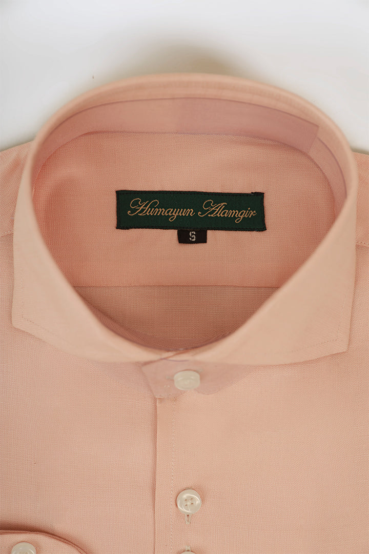 Peach Linen Shirt Humayunalamgir