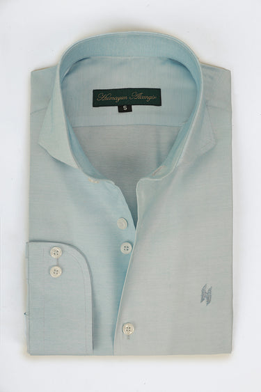 Baby blue silk Linen Shirt