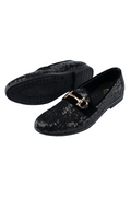 BLACK SEQUENCE DOUBLE BUCKLE SHOES Shoes humyaunalamgir