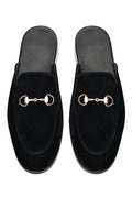 Black Out Velvet Back Open Zapata Shoes humyaunalamgir 40