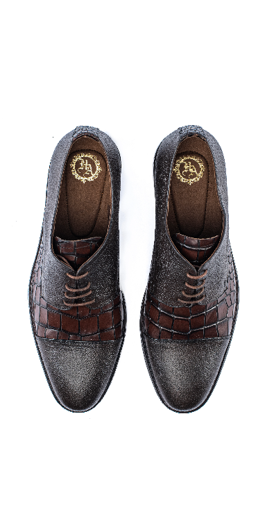 BROWN CROCODILE TEXTURES SHOES Shoes humyaunalamgir