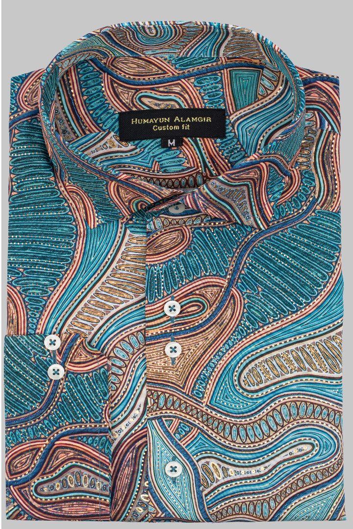 FEROZI SILK PRINTED SHIRT Humayun Alamgir S