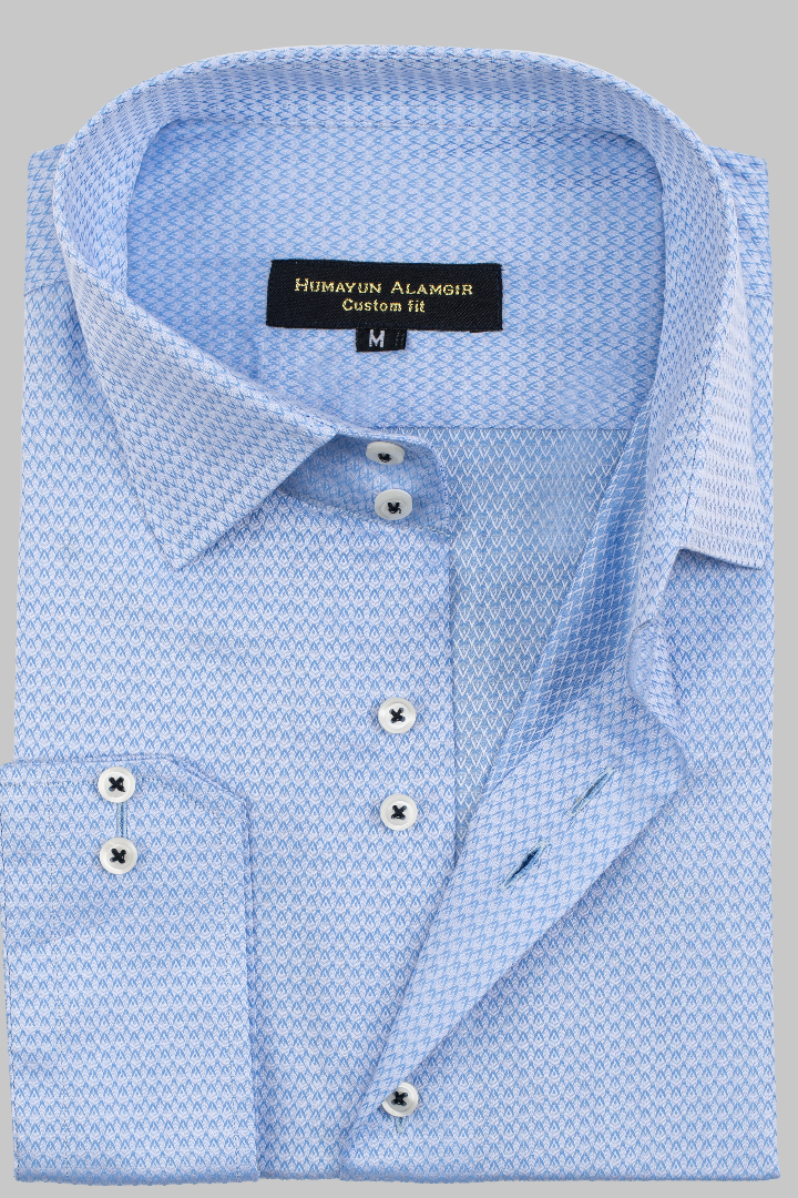 LIGHT BLUE EGYPTION STRIPS SHIRT Semi Formal humyaunalamgir