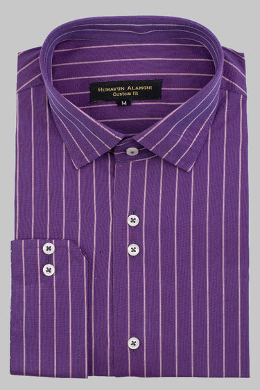 PURPLE STRIPS SHIRT Semi Formal humyaunalamgir S