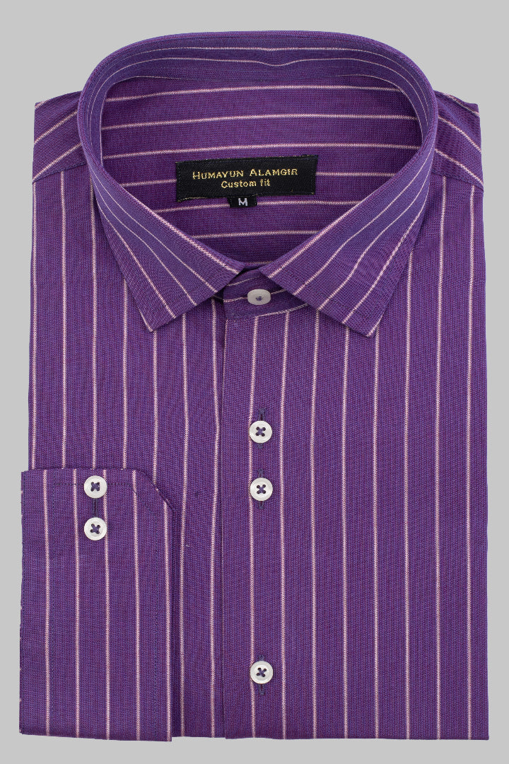 PURPLE STRIPS SHIRT Semi Formal humyaunalamgir S