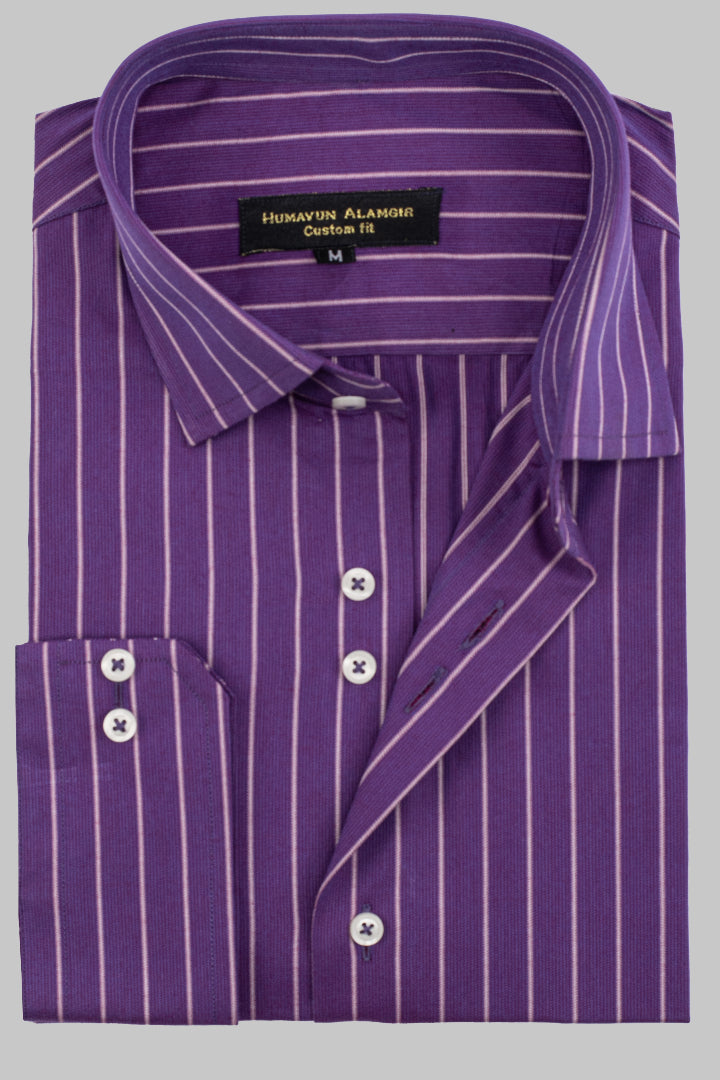 PURPLE STRIPS SHIRT Semi Formal humyaunalamgir
