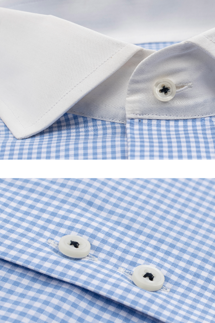 LIGHT BLUE EGYPTIAN STRIPS SHIRT Semi Formal humyaunalamgir