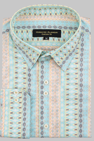 LIGHT FEROZI PRINTED SHIRT Semi Formal humyaunalamgir S