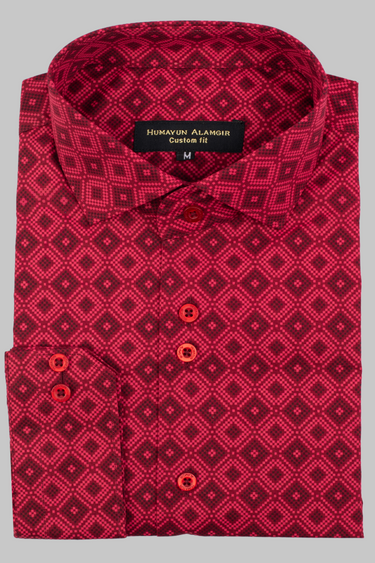 Maroon Printed Shirt