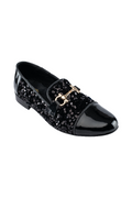 BLACK SEQUENCE SHINY TOE MOCCASIN Shoes humyaunalamgir 40