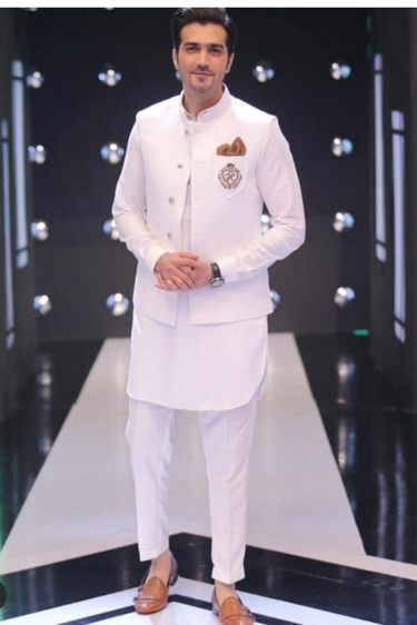 White Armani Waistcoat humyaunalamgir