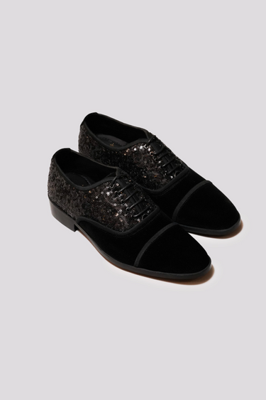 BLACK VELVET SEQUENCE SHOES