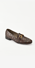 Brown Crocodile textured Shoes Shoes humyaunalamgir