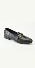 Black Crocodile Textured shoes Shoes humyaunalamgir