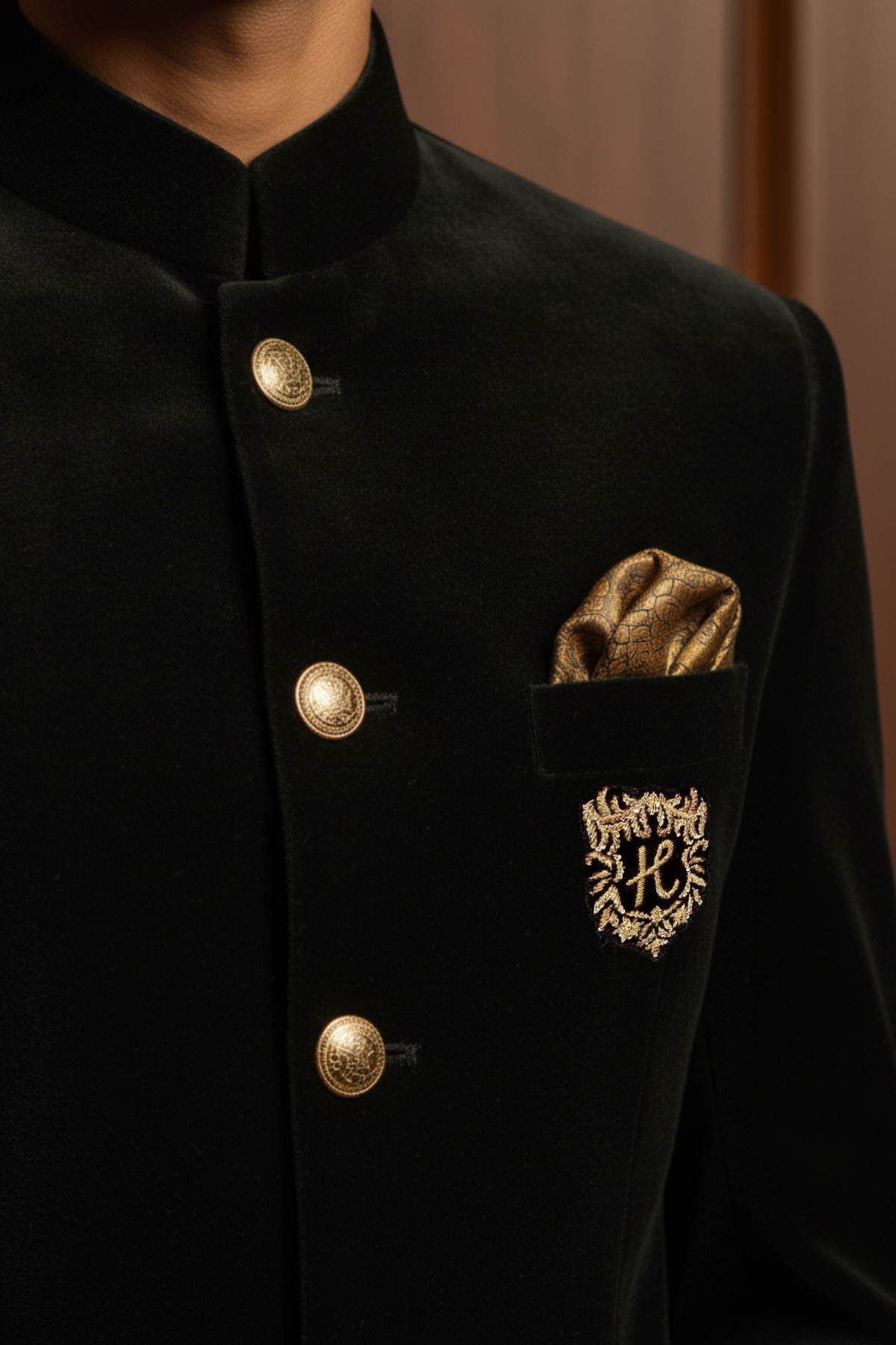 Black Velvet Prince Coat with Black Trousers prince suits Humayun Alamgir