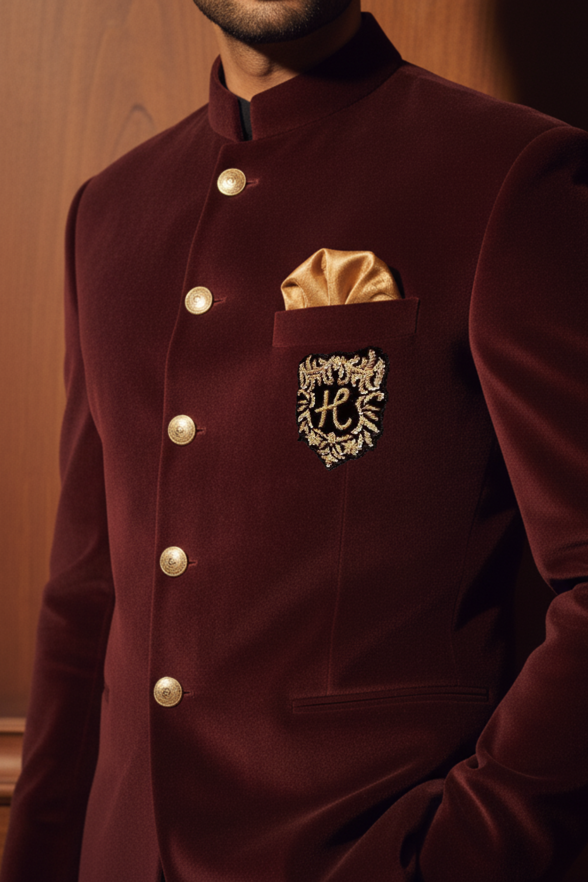 Maroon Velvet Prince Coat with Black Trousers prince suits Humayun Alamgir