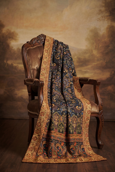 PAISLEY MOTIFS VELVET SHAWL Humayun Alamgir