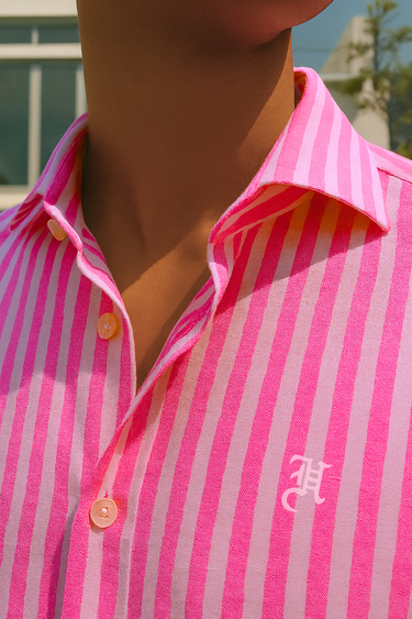 PINK AND BABY PINK STRIPES SHIRT Casual Humayun Alamgir