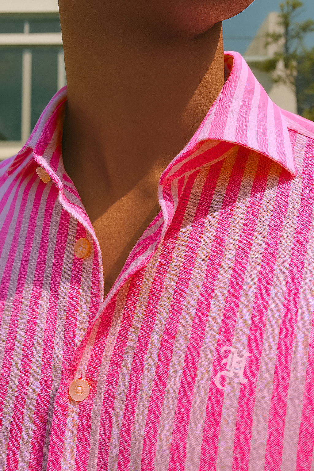 PINK AND BABY PINK STRIPES SHIRT Casual Humayun Alamgir