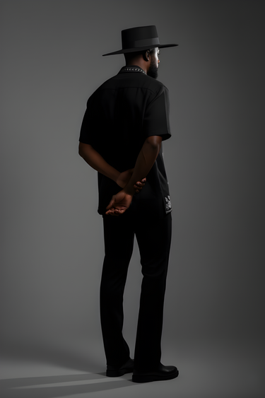 Black Floral Embroidered Shirt Humayunalamgir