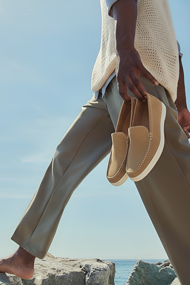 Beige Loafers Shoes Humayun Alamgir