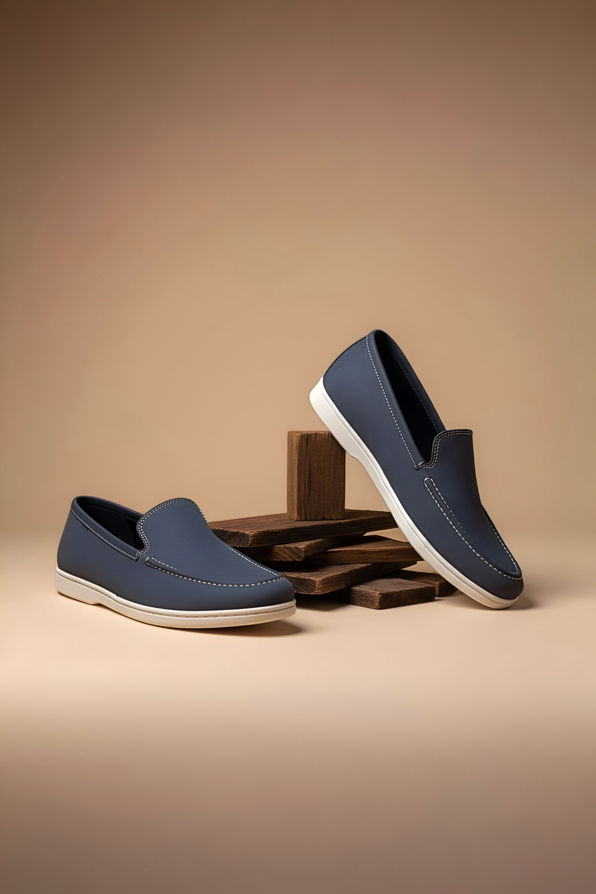 Navy Blue Loafers Shoes Humayun Alamgir