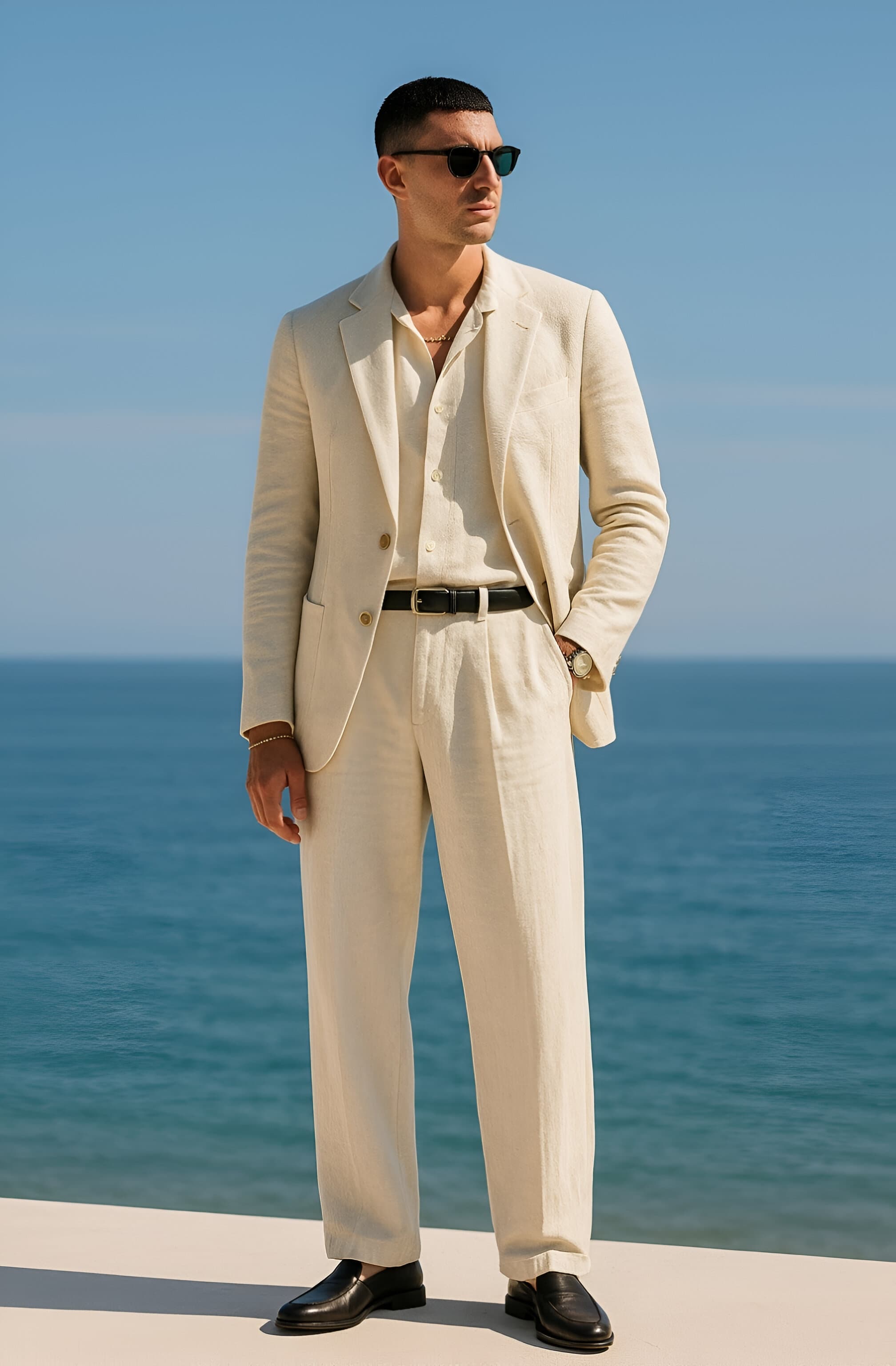 IVORY LINEN SUIT Suits Humayun Alamgir