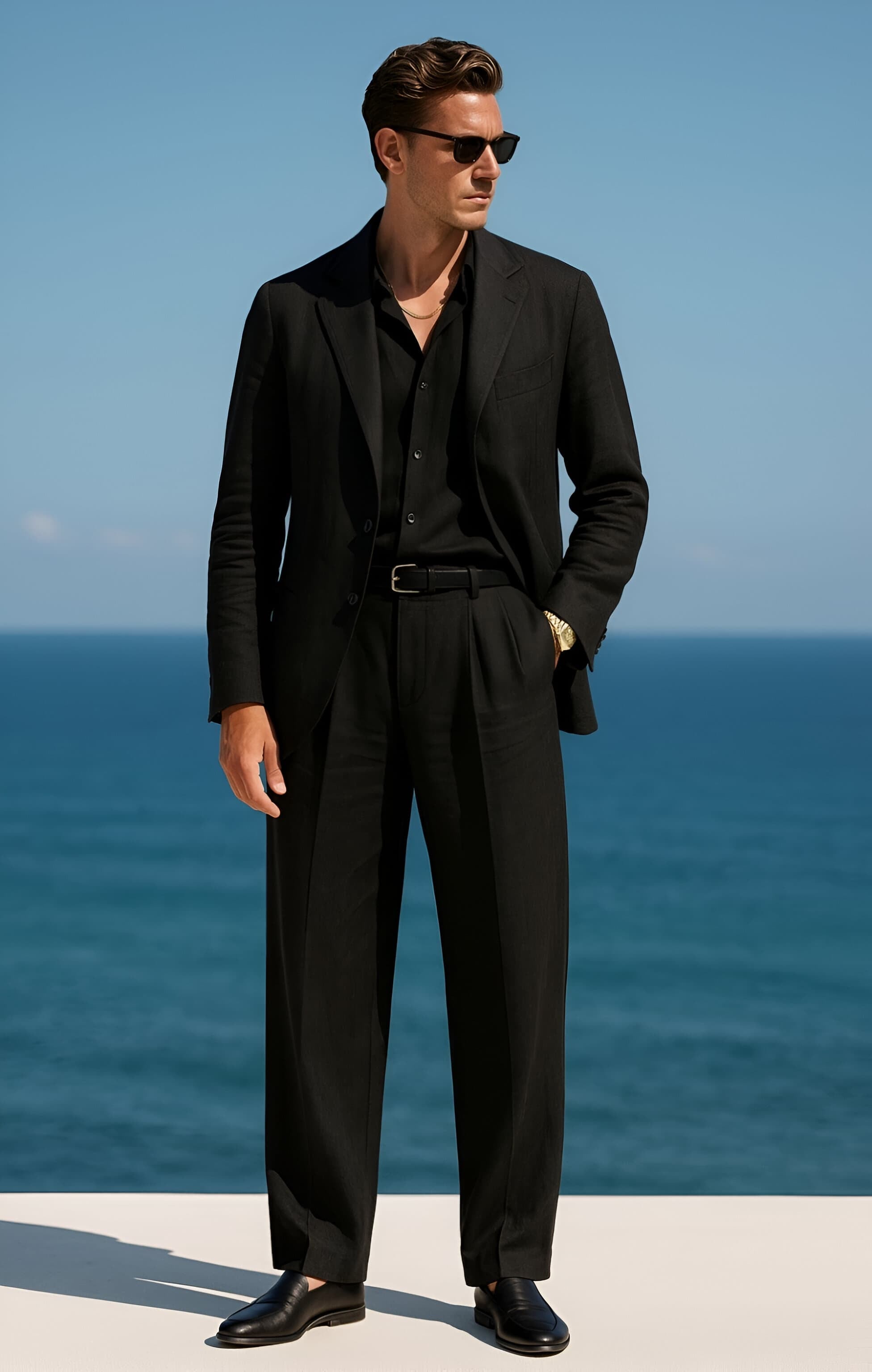 BLACK LINEN SUIT Suits Humayunalamgir