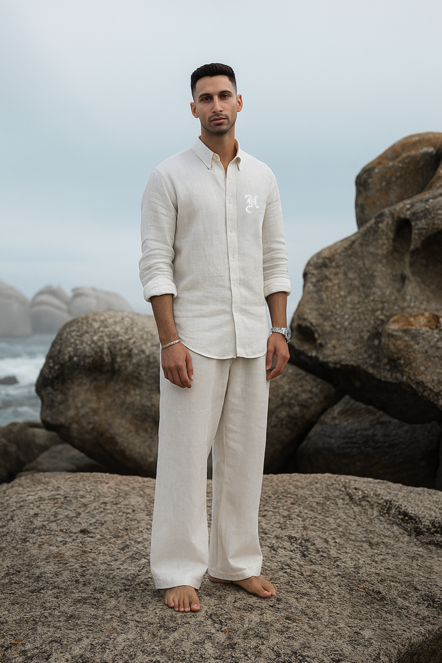 OFF WHITE LINEN CO-RD SET Humayun Alamgir